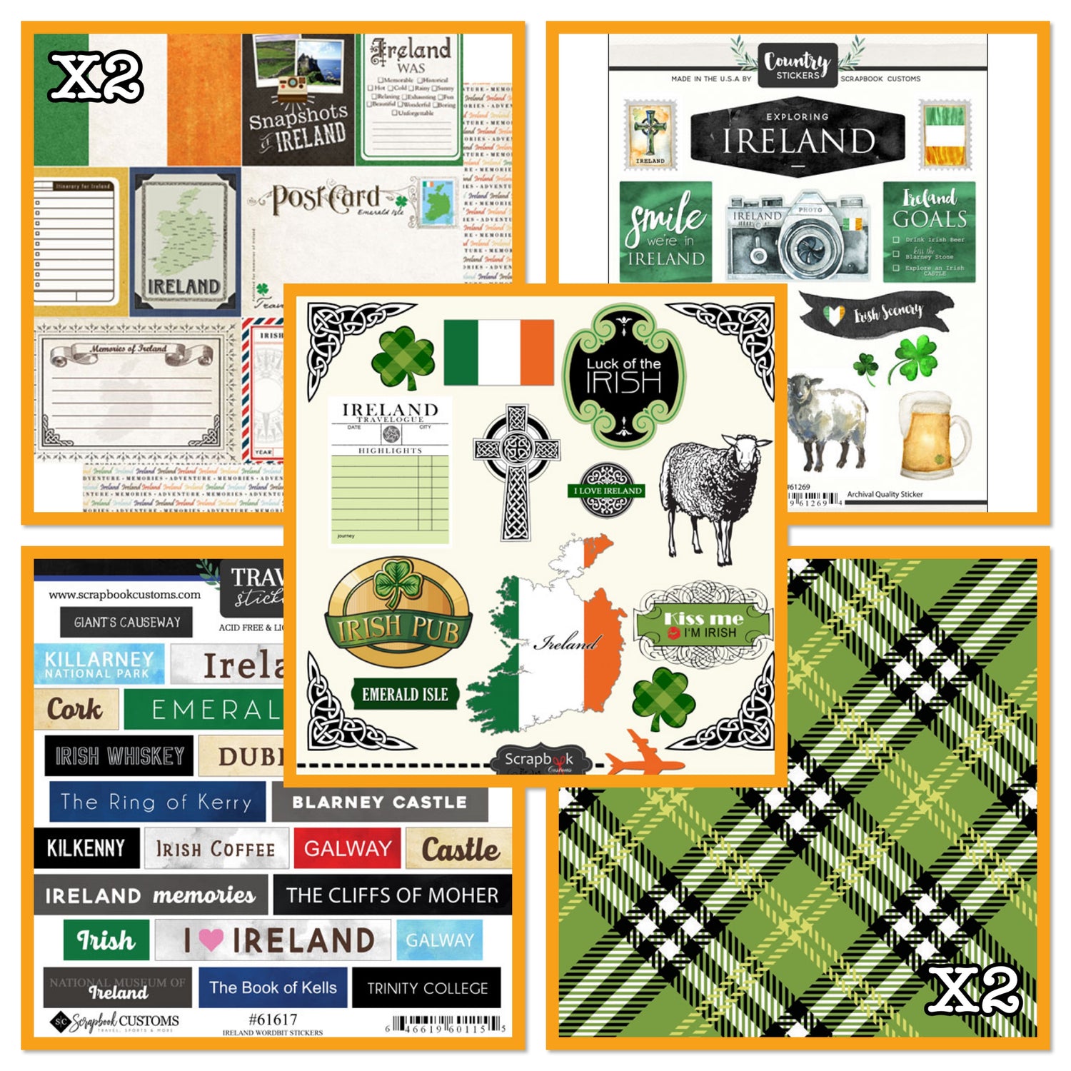 Scrapbooksrus IRELAND SIGHTSEEING 12”X12” Scrapbook Kit