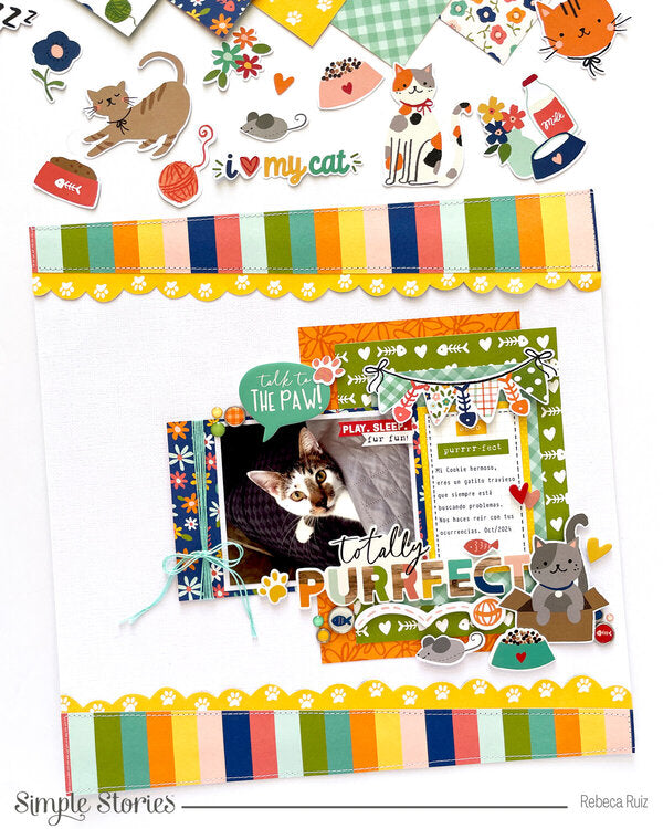 Simple Stories FUR BABY CAT 12"X12" Cardstock Stickers