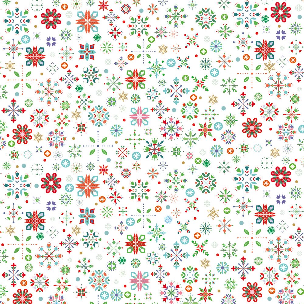 Crafters Companion SNOWFLAKE SWIRLS 12X12 Paper Pad 32pc