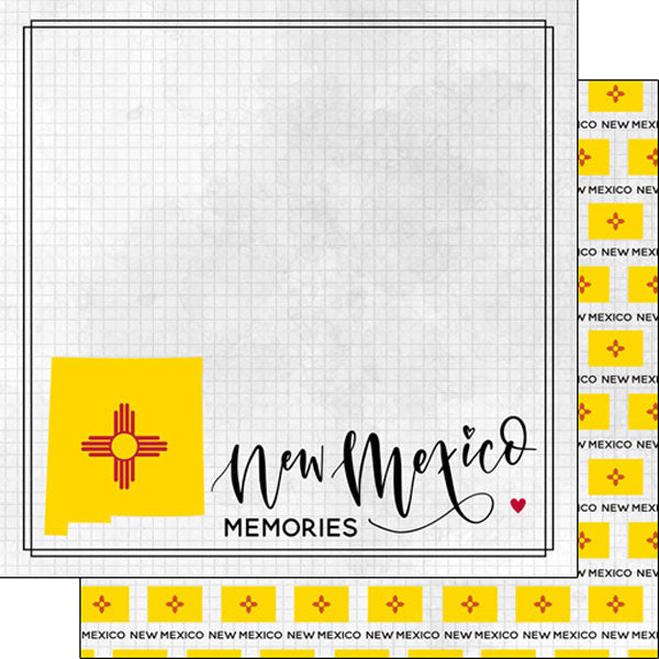 Scrapbook Customs NEW MEXICO ADVENTURE FLAG 12”X12” Scrapbook Paper
