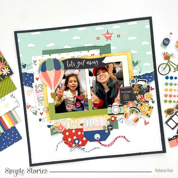 Simple Stories PACK YOUR BAGS DECORATIVE BRADS 33pc