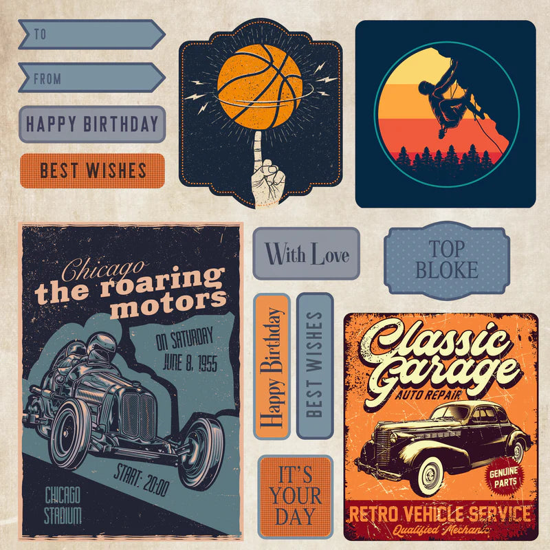 Crafters Companion MODERN MAN 8X8" Topper Pad 48 Sheets