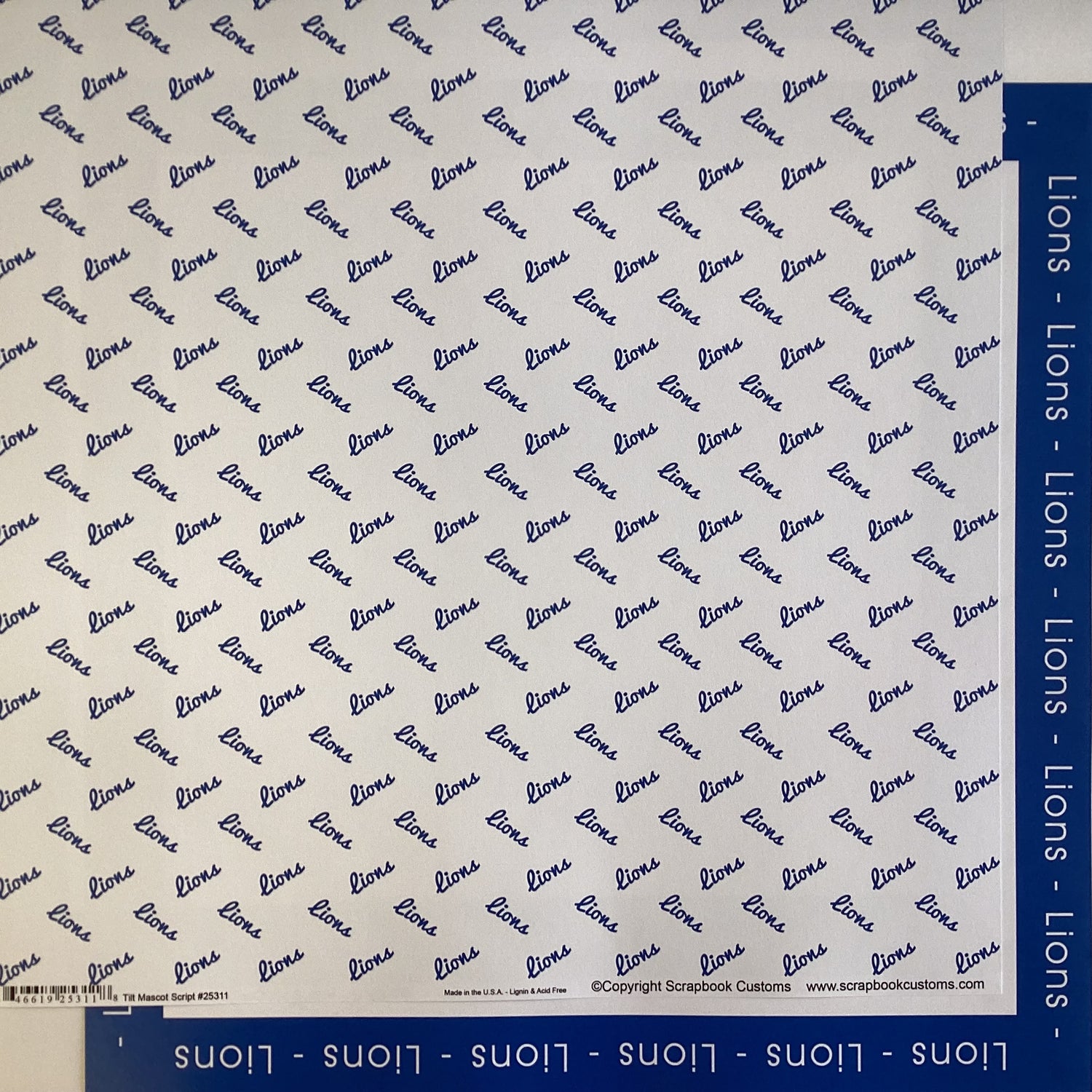 Scrapbooksrus LIONS FOOTBALL 12"X12" Scrapbook Paper Kit 12 Sheets