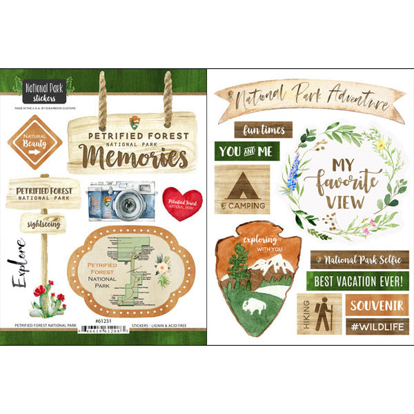 PETRIFIED FOREST KIT Papers and Stickers 5pc National Park Arizona