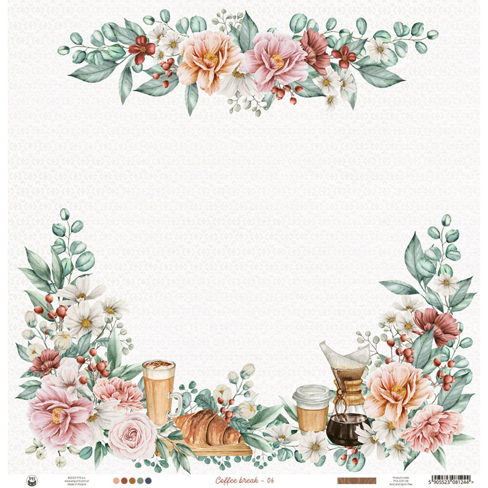 P13 COFFEE BREAK 06 12"X12" Breakfast Scrapbook Paper Scrapbooksrus LasVegas