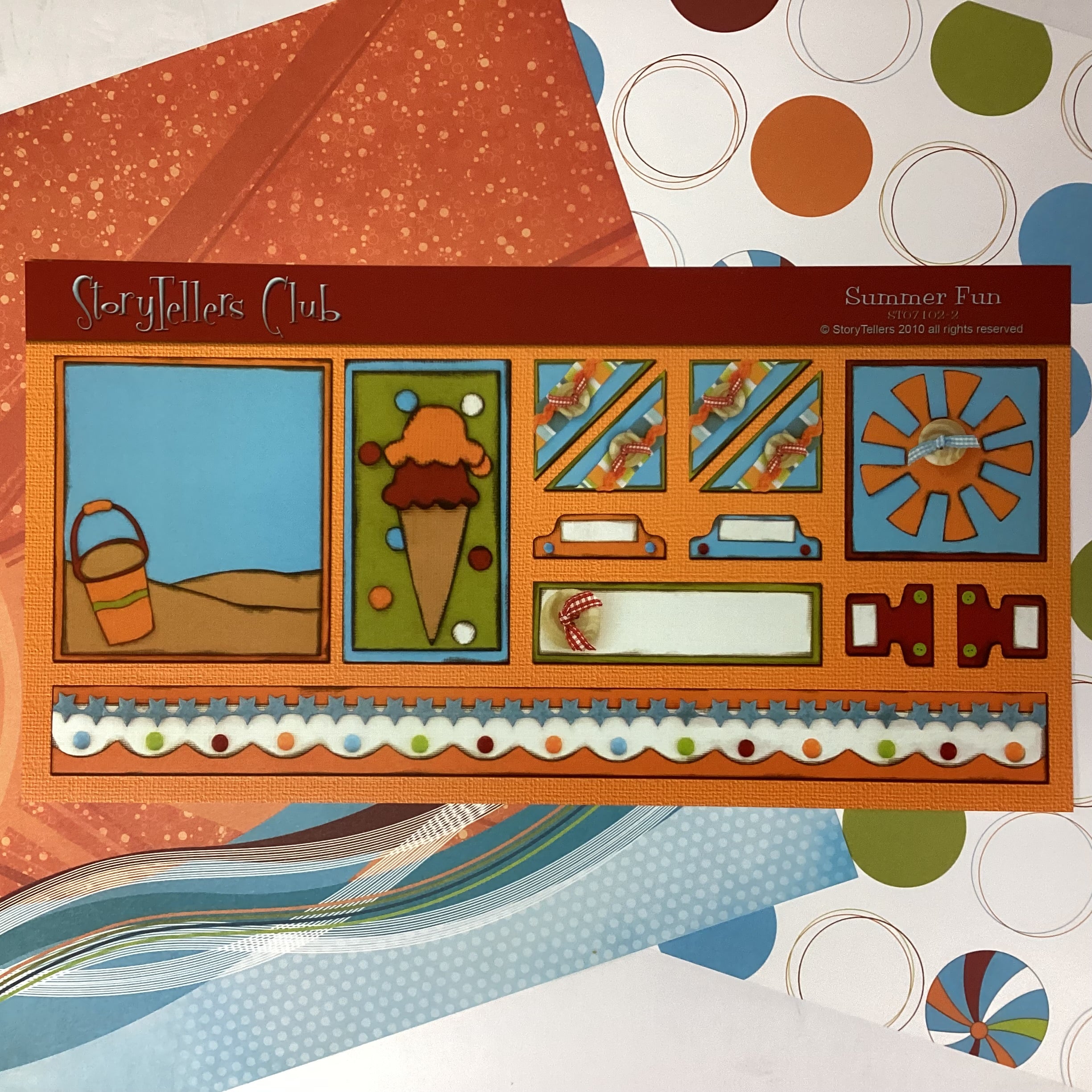 Storytellers SUMMER FUN KIT 12"X12" Scrapbook Paper & DieCuts 5pc