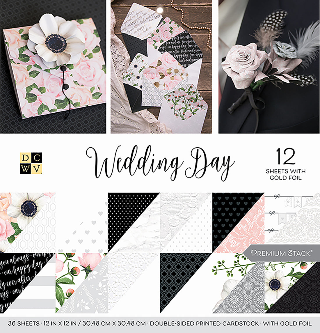 DCWV Premium Stack WEDDING DAY 12”X12” Paper Pad 36 Sheets
