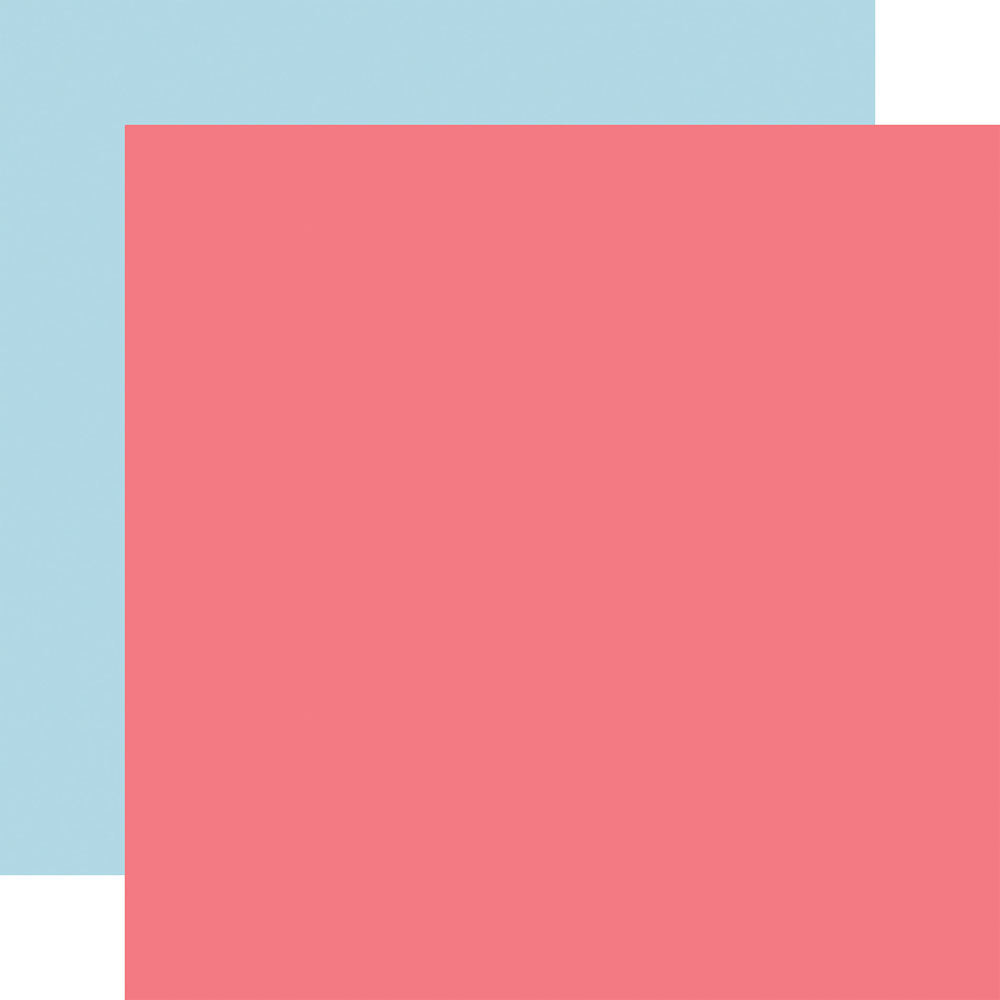 Echo Park Summer Fun DARK PINK LIGHT BLUE Solids 12"X12" Scrapbook Cardstock