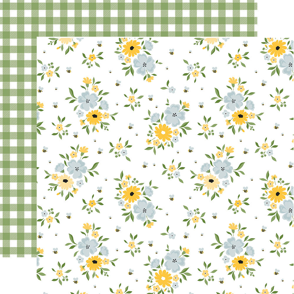 Echo Park 12"x12" HAPPY BEES FLORAL Happy As Can Bee Collection