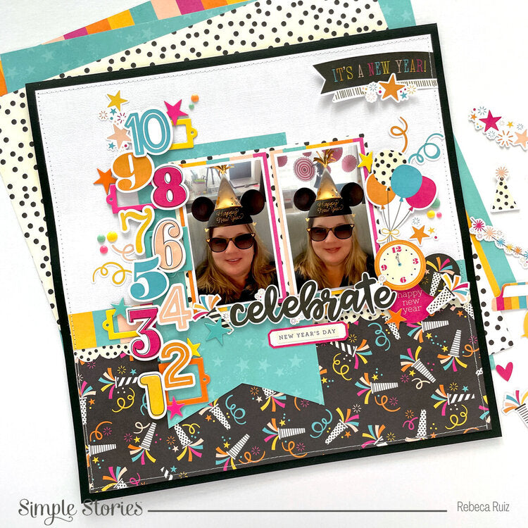 Simple Stories HAPPY NEW YEAR 12X12 Cardstock Stickers