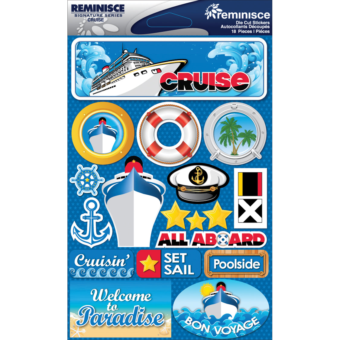 Reminisce Signature CRUISE DieCut Stickers 18pc