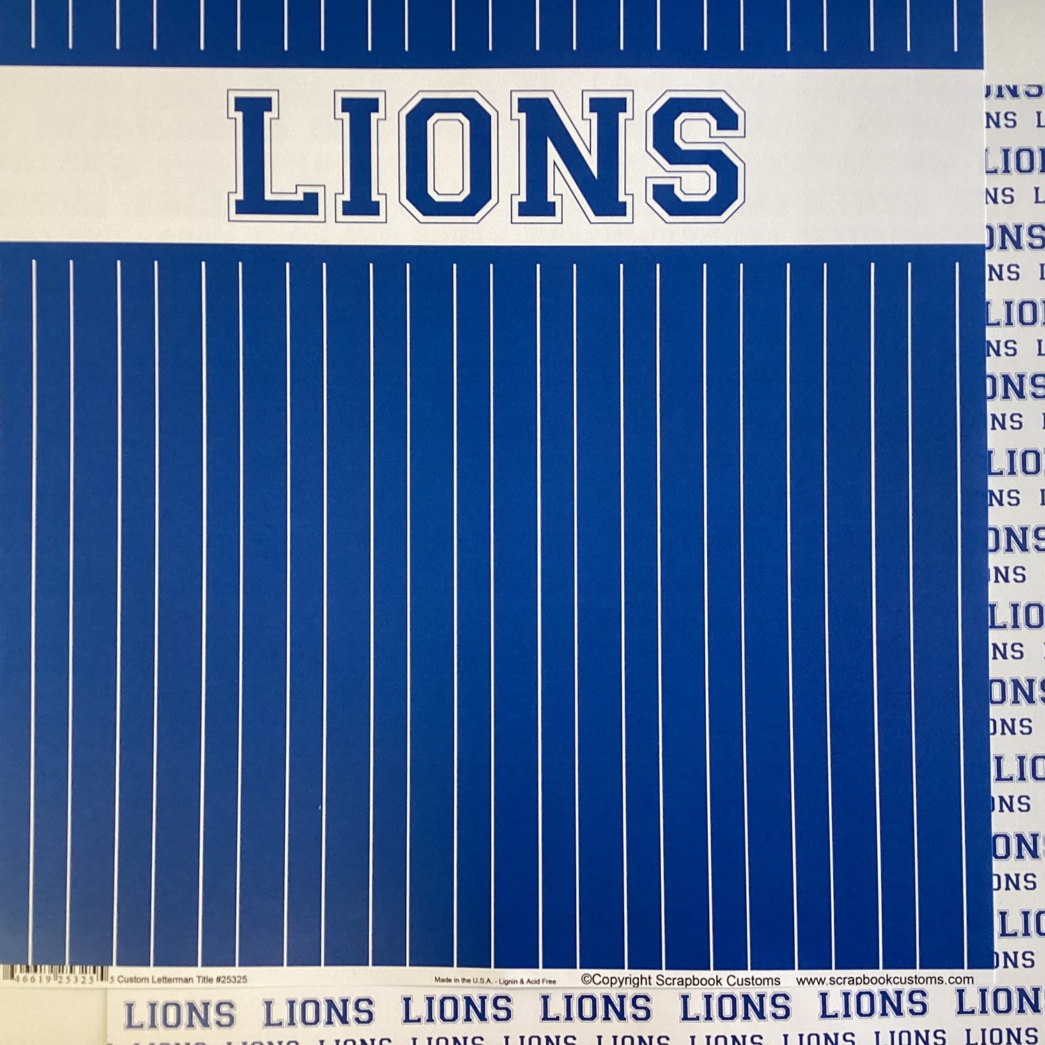 Scrapbooksrus LIONS FOOTBALL 12"X12" Scrapbook Paper Kit 12 Sheets
