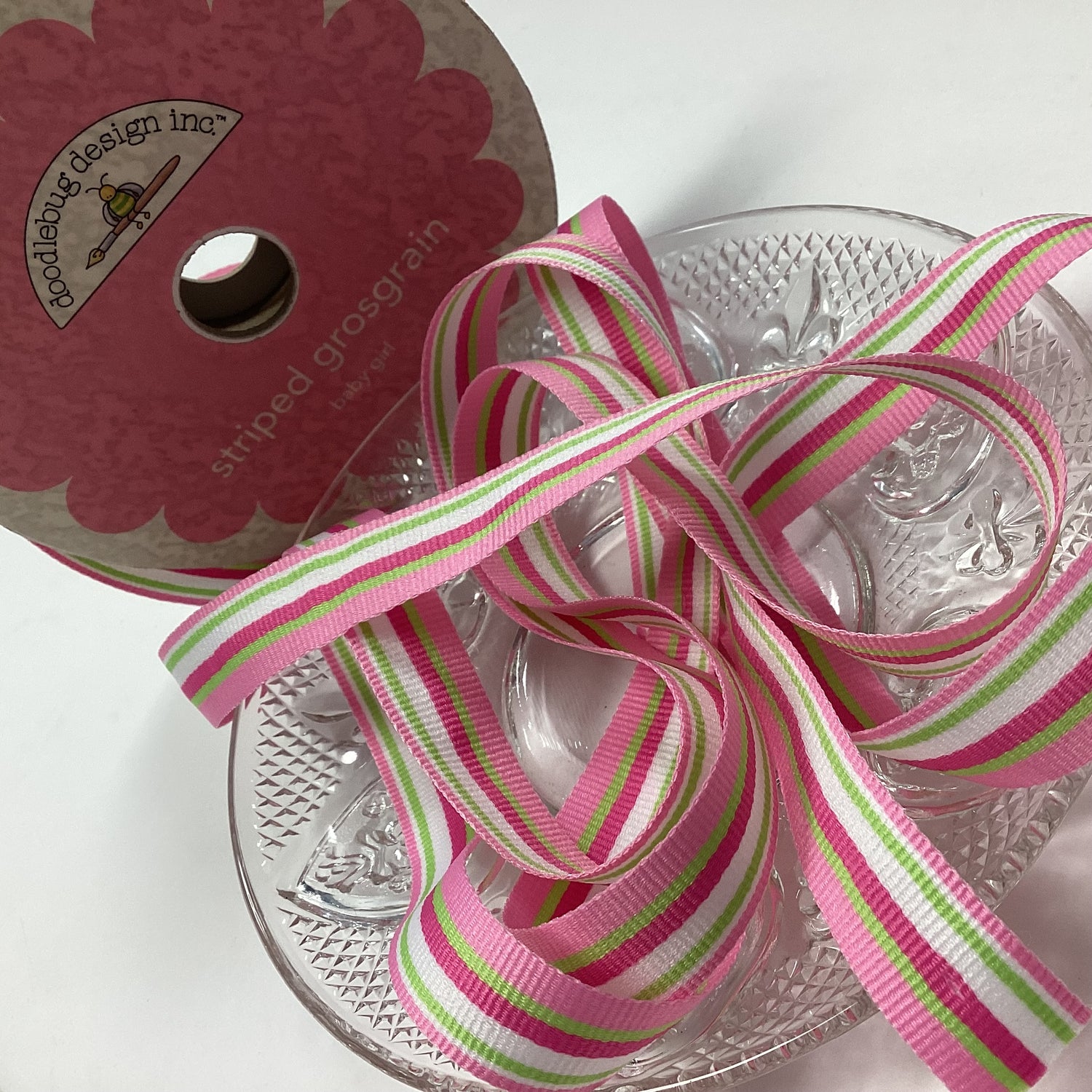 Doodlebug BABY GIRL Striped Grosgrain Ribbon 1 yard