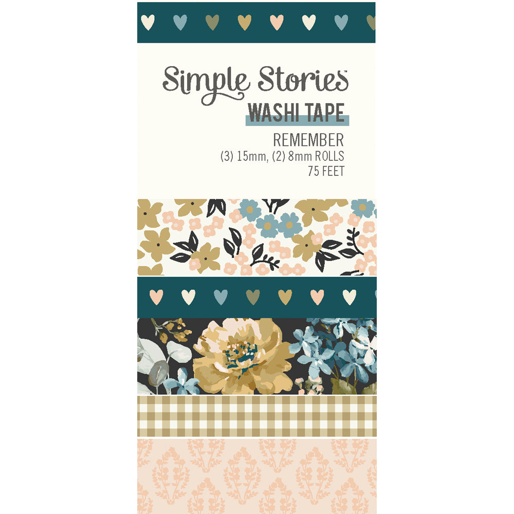 Simple Stories REMEMBER Washi Tape 5 Rolls