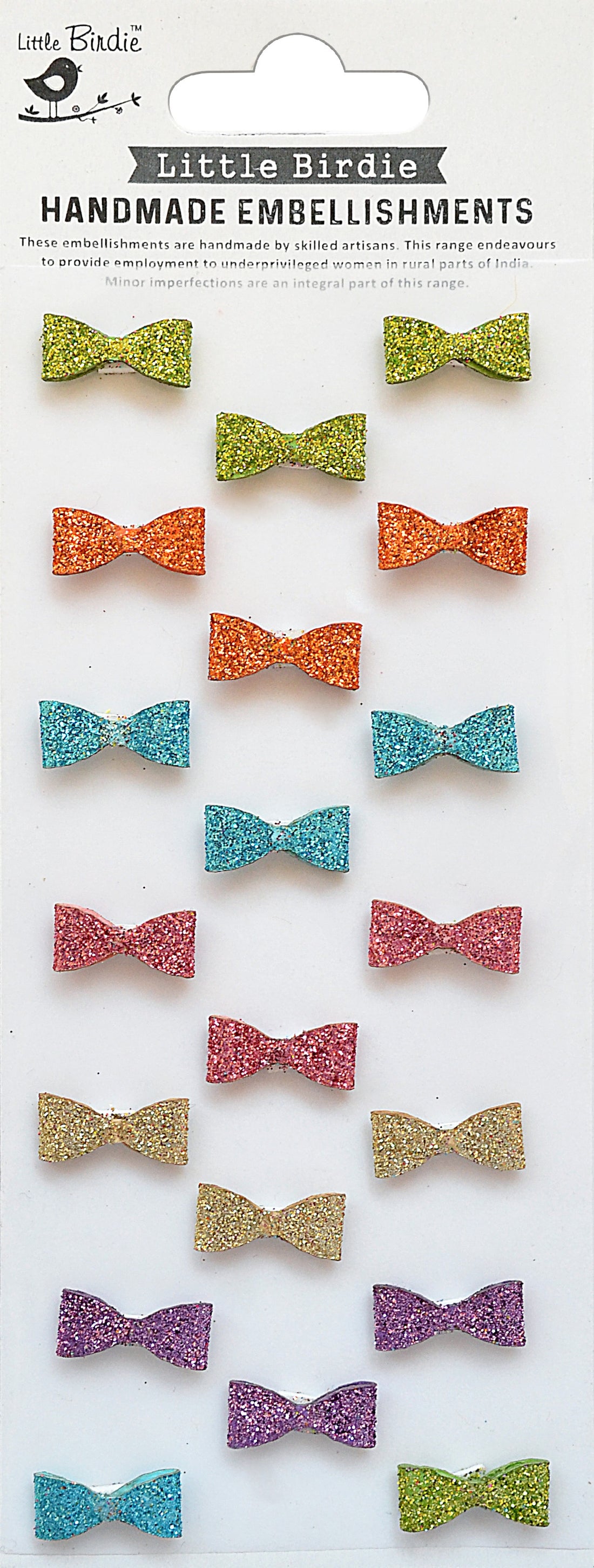 Little Birdie BOW Stickers Handmade Embellishments 20PCS