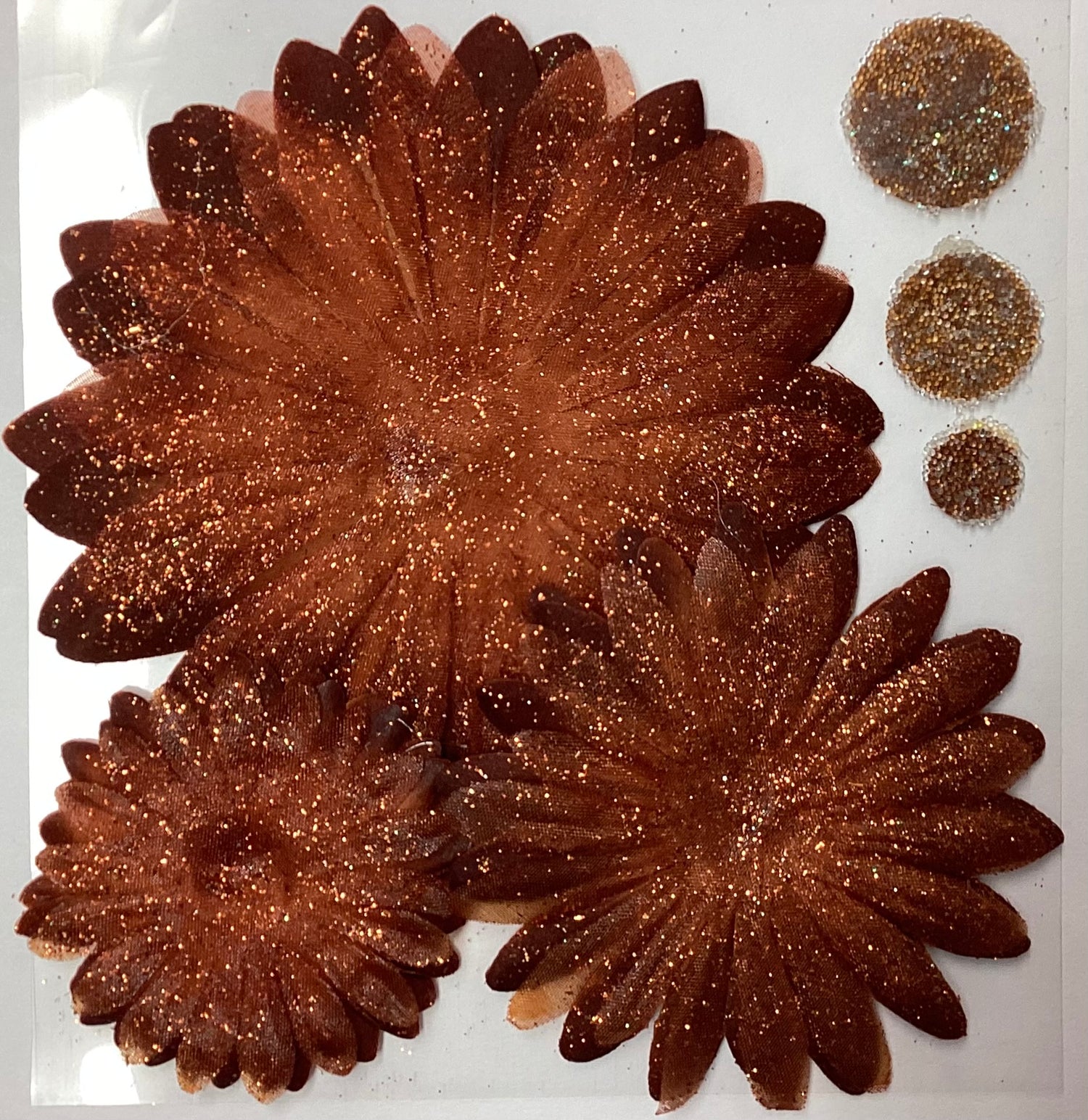 Petaloo Flora Doodles Glittered Daisy Layers BROWN