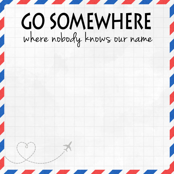 Scrapbook Customs GO SOMEWHERE 12”X12” Scrapbook Paper