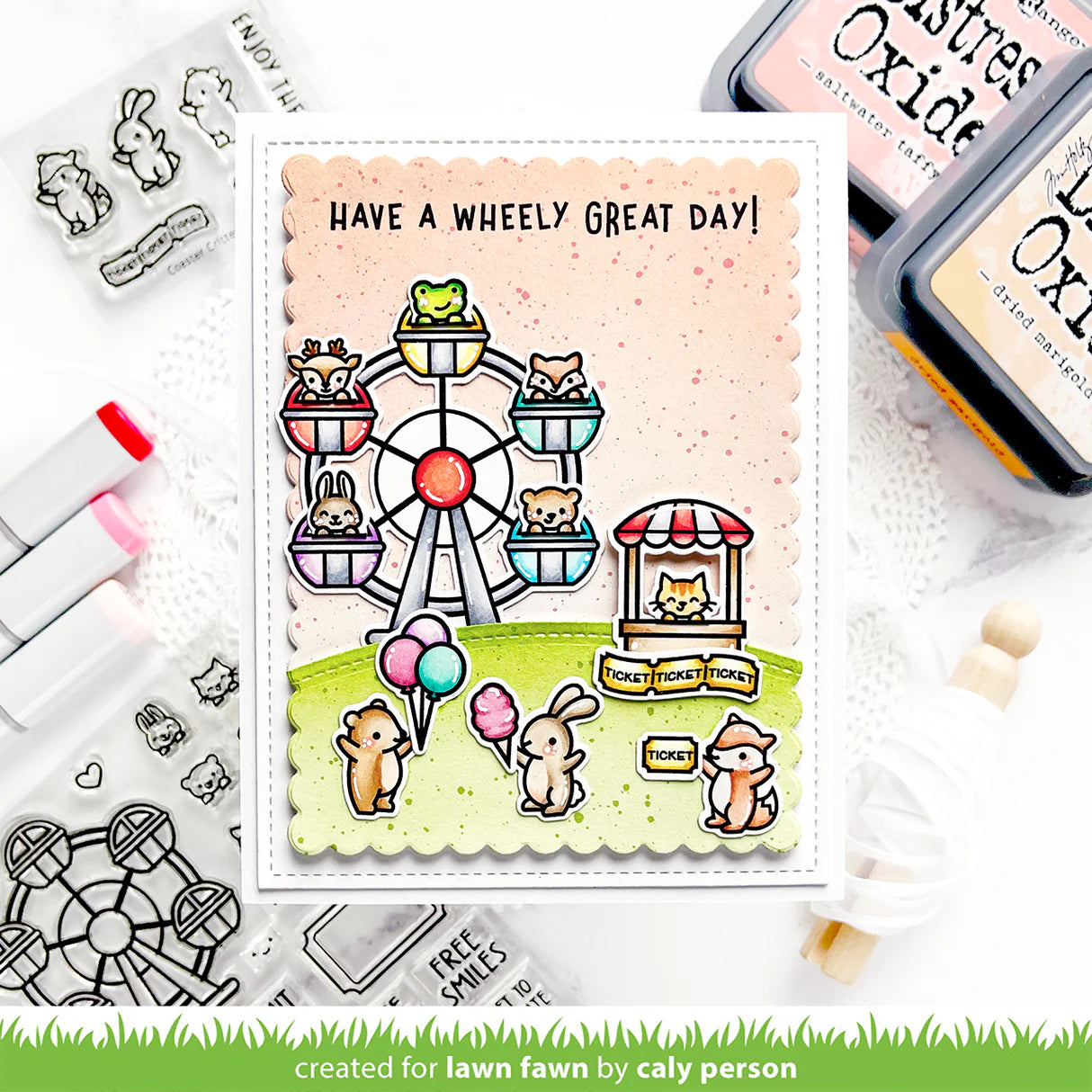 Lawn Fawn WHEELY GREAT DAY Stamp & Die Set