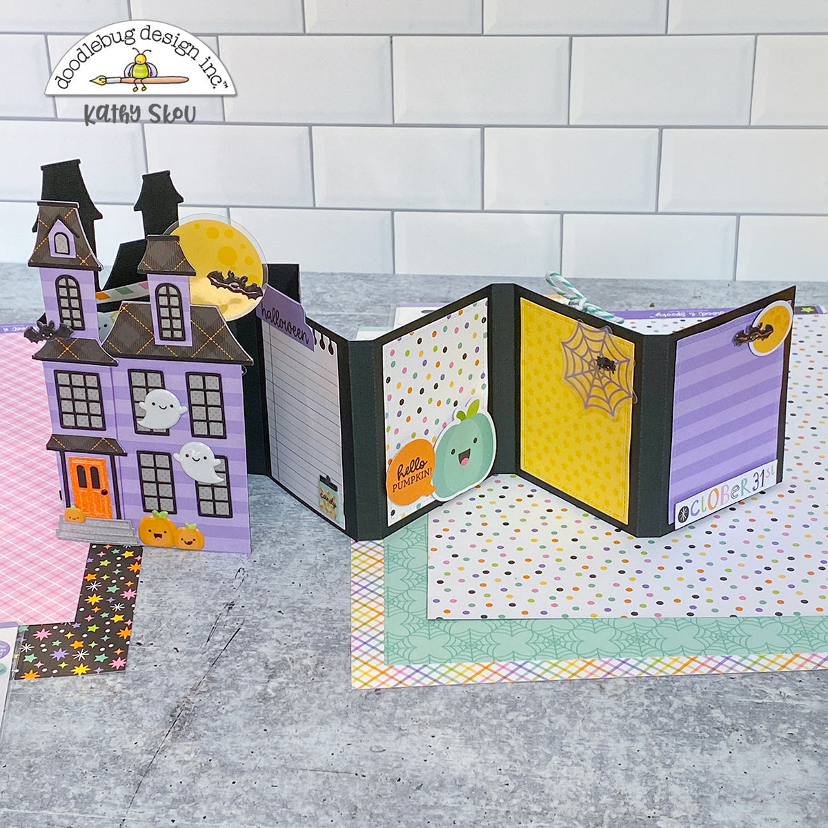 Doodlebug Sweet & Spooky MOONLIGHT MAGIC 12"X12 Scrapbook Paper