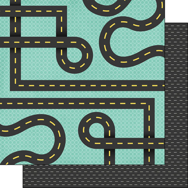 Scrapbook Customs ROAD TRIP MEMORIES DS 12"X12" Scrapbook Paper