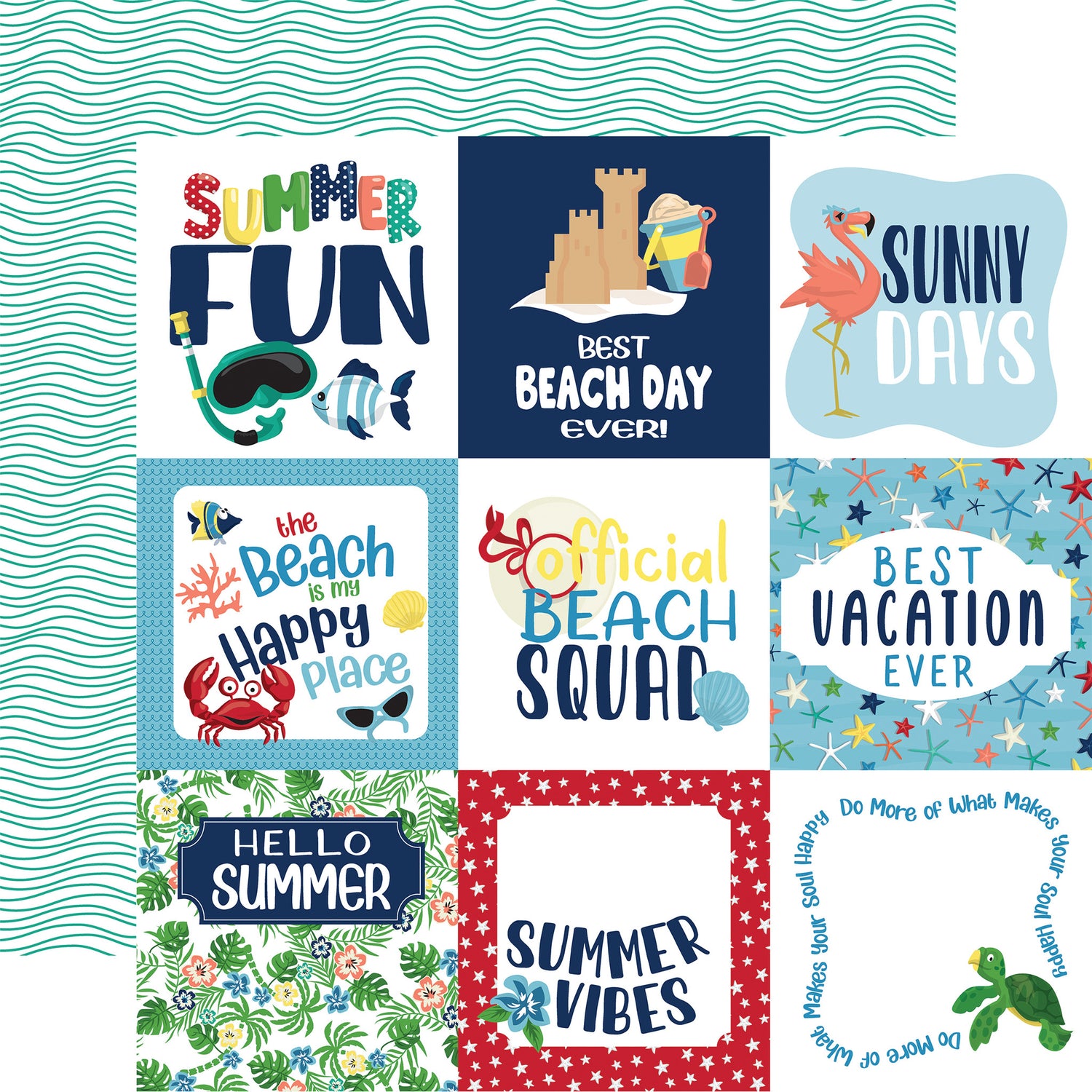 Carta Bella BEACH PARTY 12X12 Scrapbook Paper