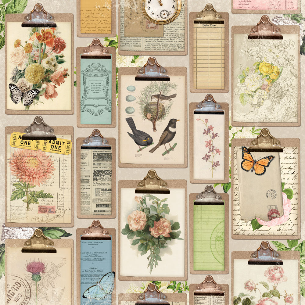 Simple Stories SIMPLE VINTAGE JUNK DRAWER 12"X12" Scrapbook Paper