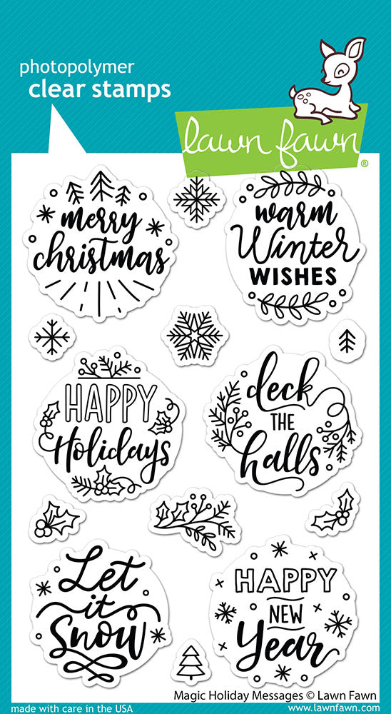 Lawn Fawn MAGIC HOLIDAY MESSAGES Clear Stamp & Die Set