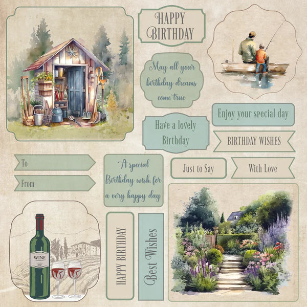 Crafters Companion MODERN MAN 8X8" Topper Pad 48 Sheets