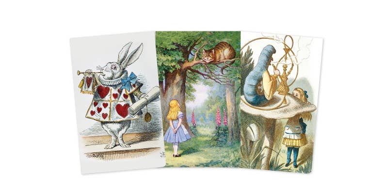 Softcover Alice In WONDERLAND SET of 3 Mini Notebooks