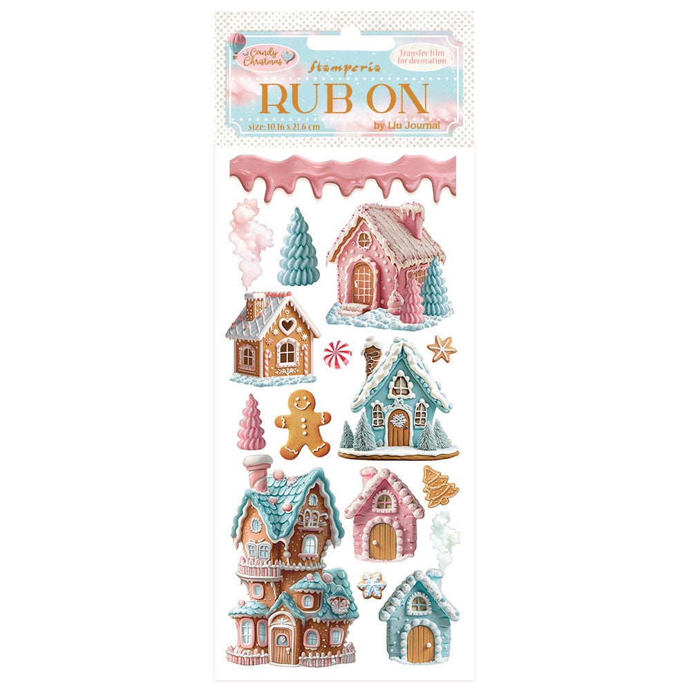 Stamperia CANDY CHRISTMAS RUB ON Rubon Sheet