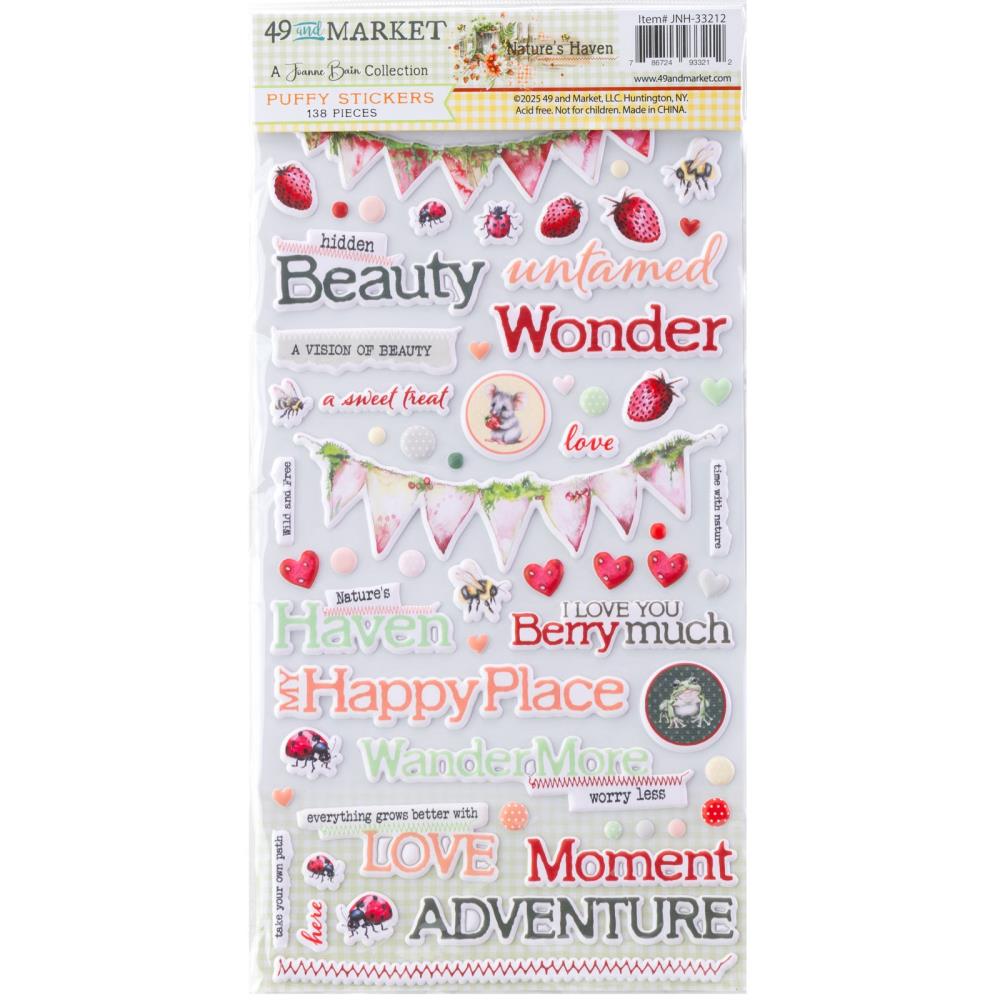 49 and Market NATURE’S HAVEN Puffy Stickers 138pc