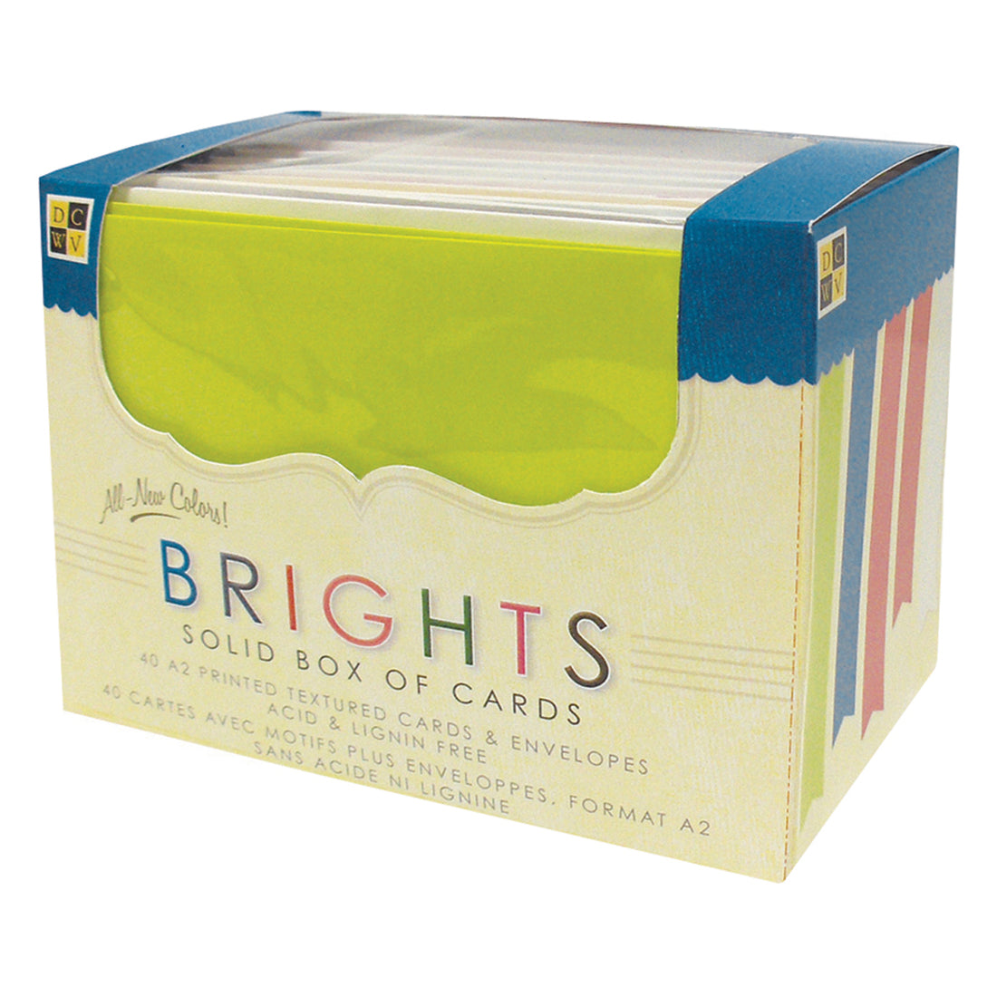 DCWV Solid Box of Cards BRIGHTS A2 Cards & Envelopes 40pc