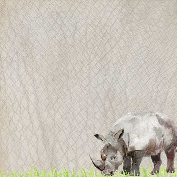 Scrapbook Customs SAFARI RHINO 12"X12" Scrapbook Paper
