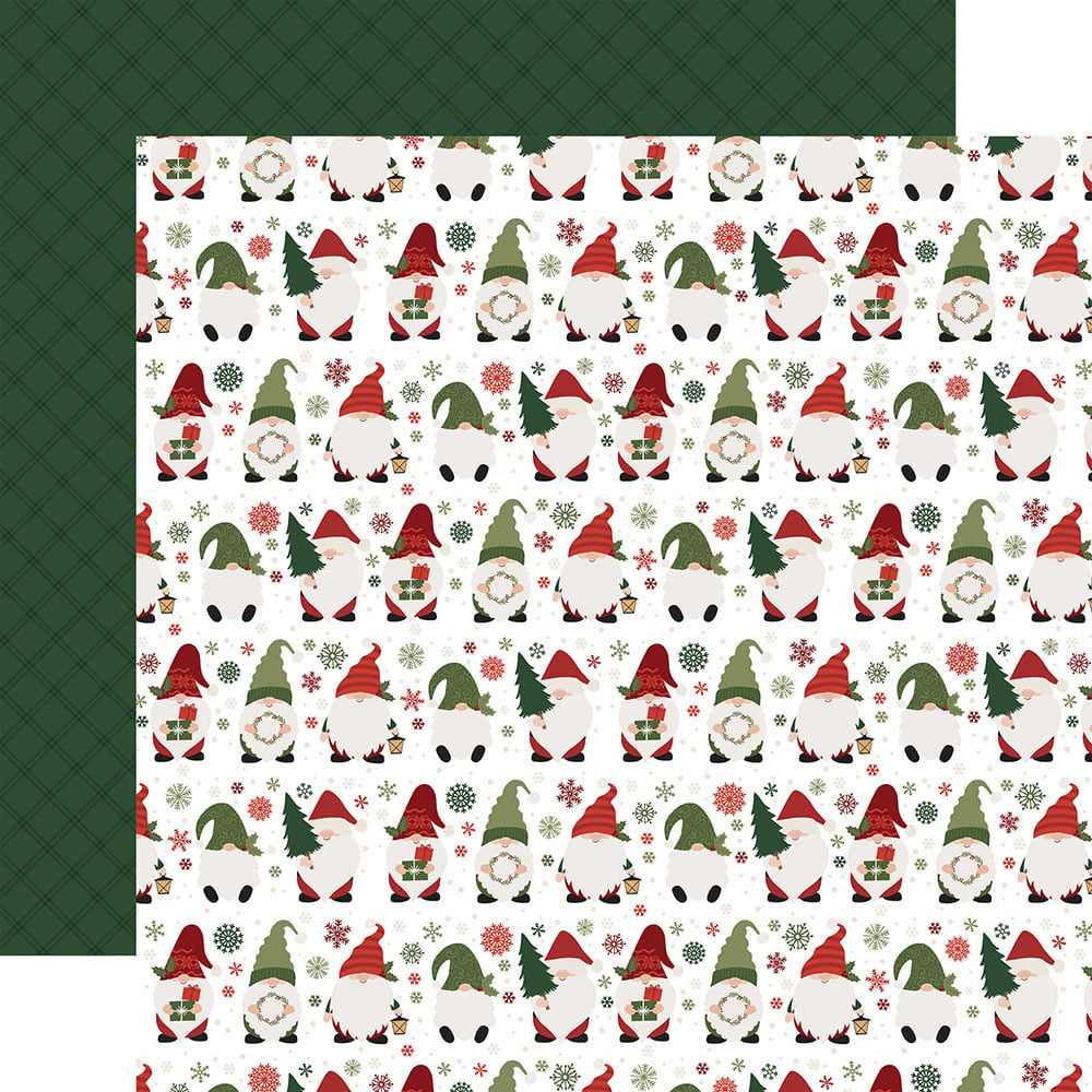 Echo Park GNOME FOR CHRISTMAS 12"X12" Scrapbook Paper