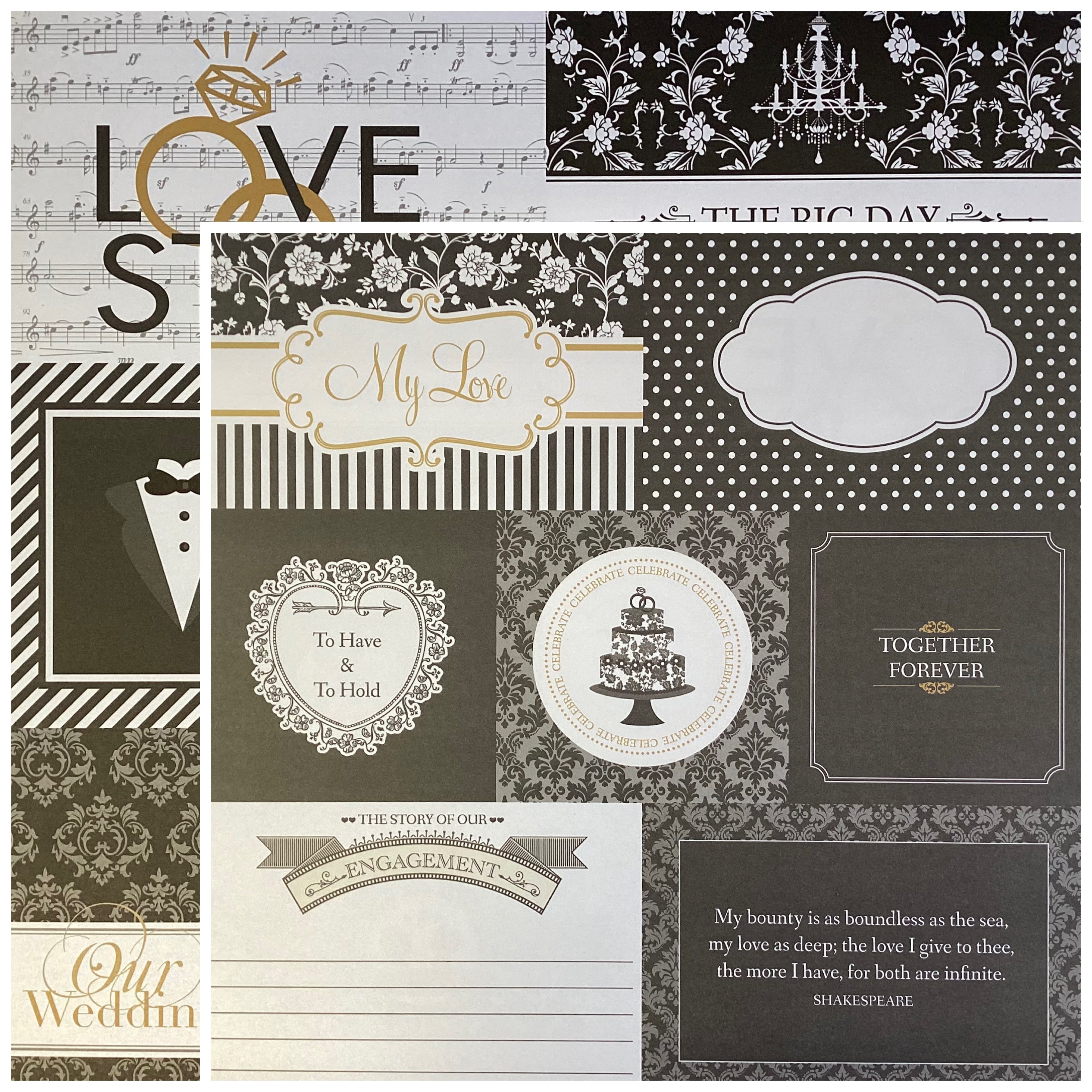 Bella! SHIMMER WEDDING 12X12 Scrapbook Paper