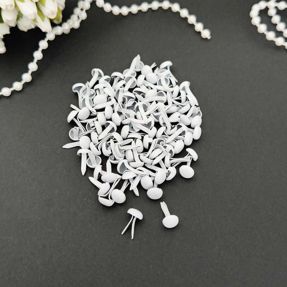 Dress My Craft POWDER WHITE Colored Brads 100pcs