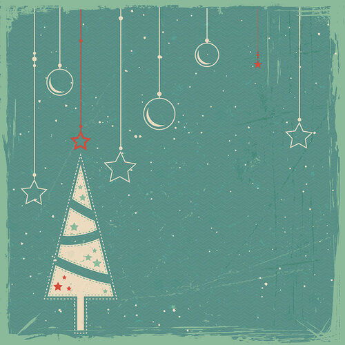 Reminisce Vintage Christmas CHRISTMAS TREE TOO 12"X12" Scrapbook Paper