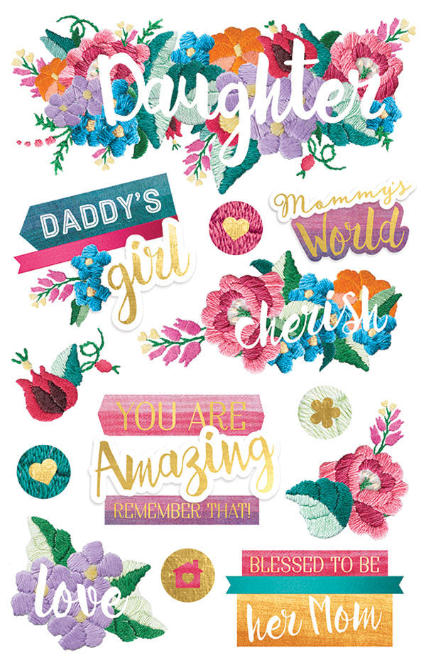 Paper House DAUGHTER 3D Stickers 13pc