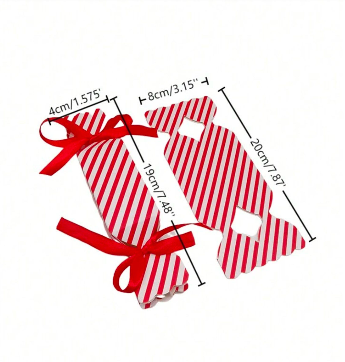 Scrapbooksrus CANDY BOX Christmas Red Stripe Favor