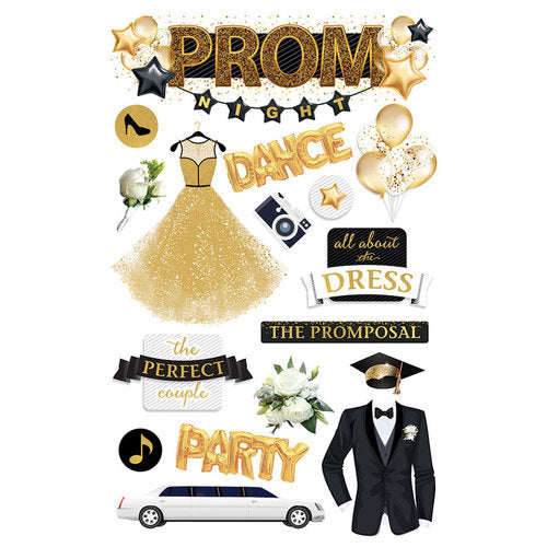 Paper House PROM Night 3D Stickers 17pc Scrapbooksrus
