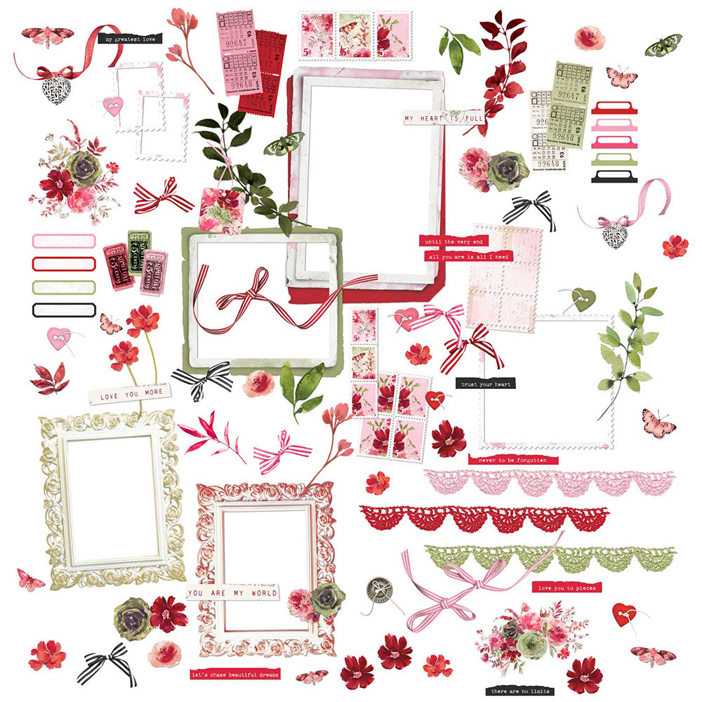 49 and Market ArtOptions ROUGE LASER CUT ELEMENTS 97pc