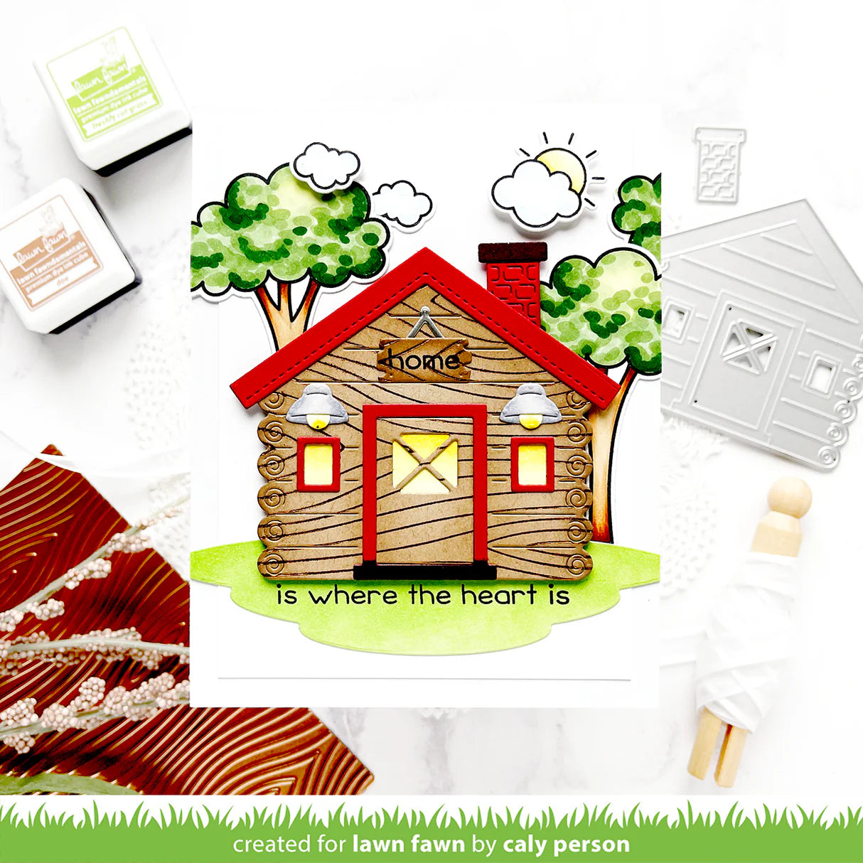 Lawn Cuts BUILD A CABIN Custom Craft Dies 11pc
