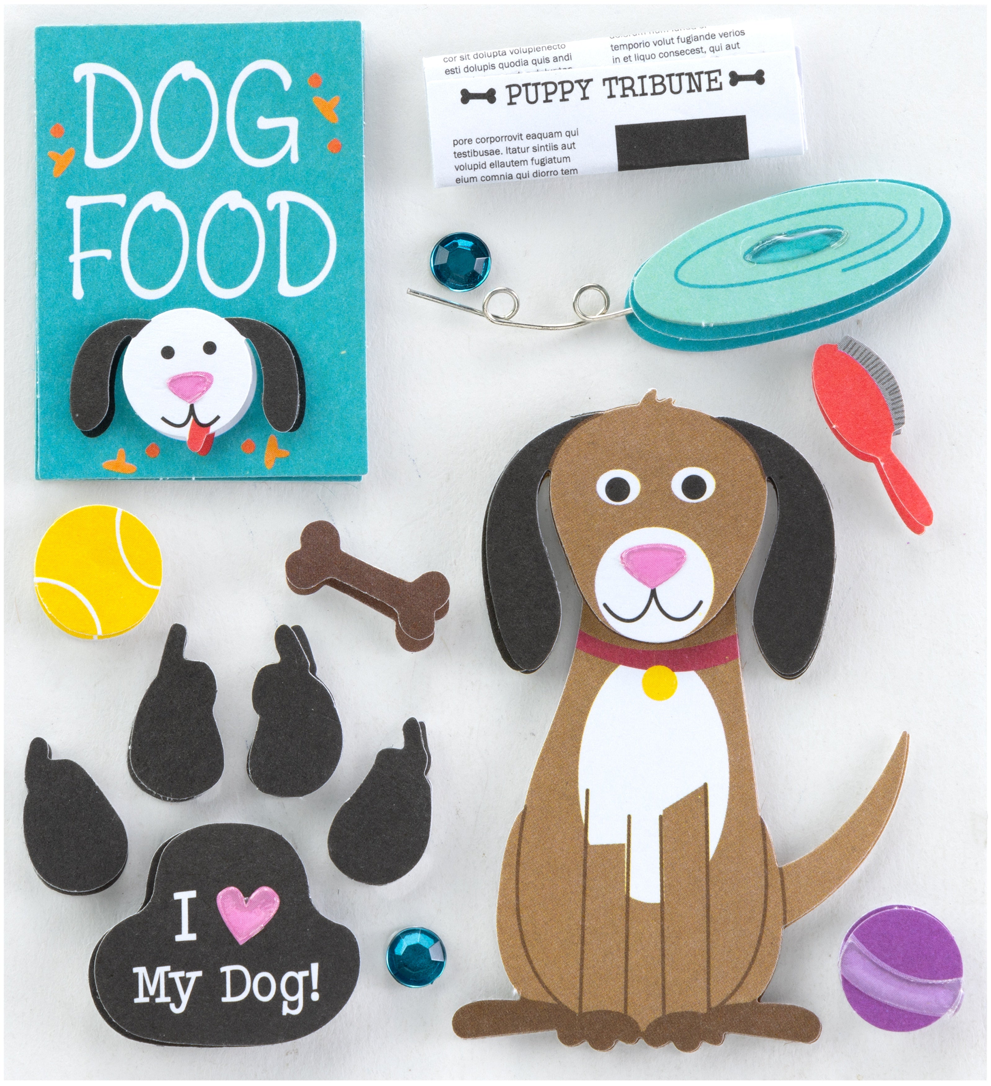 K&Company PUPPY LOVE Dimensional Stickers 11pc