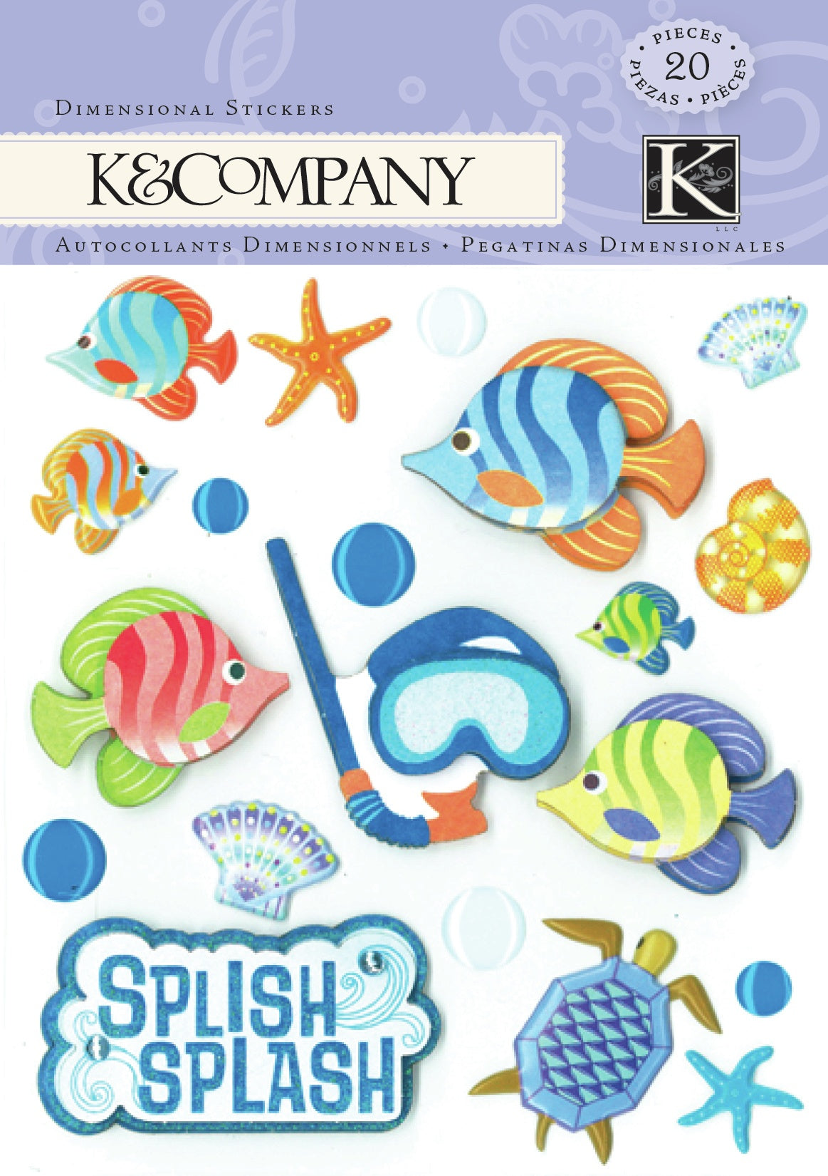 K&Company SPLISH SPLASH Dimensional Stickers 20pc