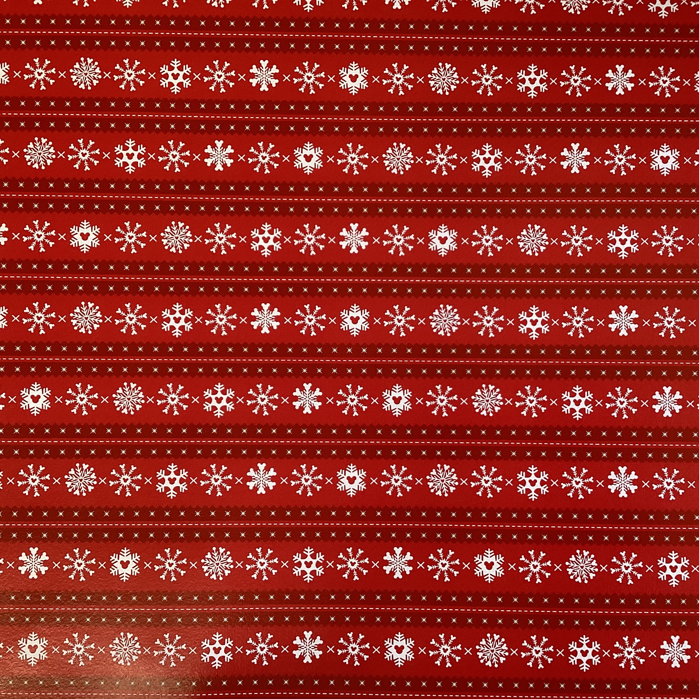 Scrapbook Customs MAGICAL HOLIDAY RED SNOWFLAKES 12"X12" Scrapbook Paper
