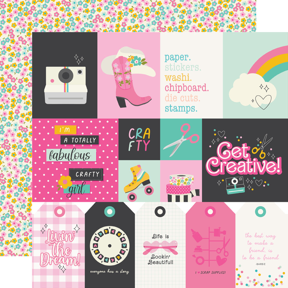Simple Stories Crafty Babe ELEMENTS 1 12”X12” Scrapbook Paper