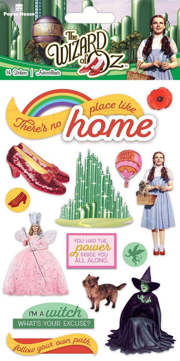 Paper House Wizard of Oz 3D STICKER 14pc