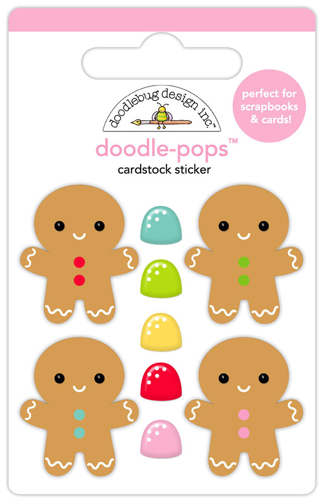 Doodlebug Doodle-Pops Oh What Fun JOLLY GINGERS 3D Stickers