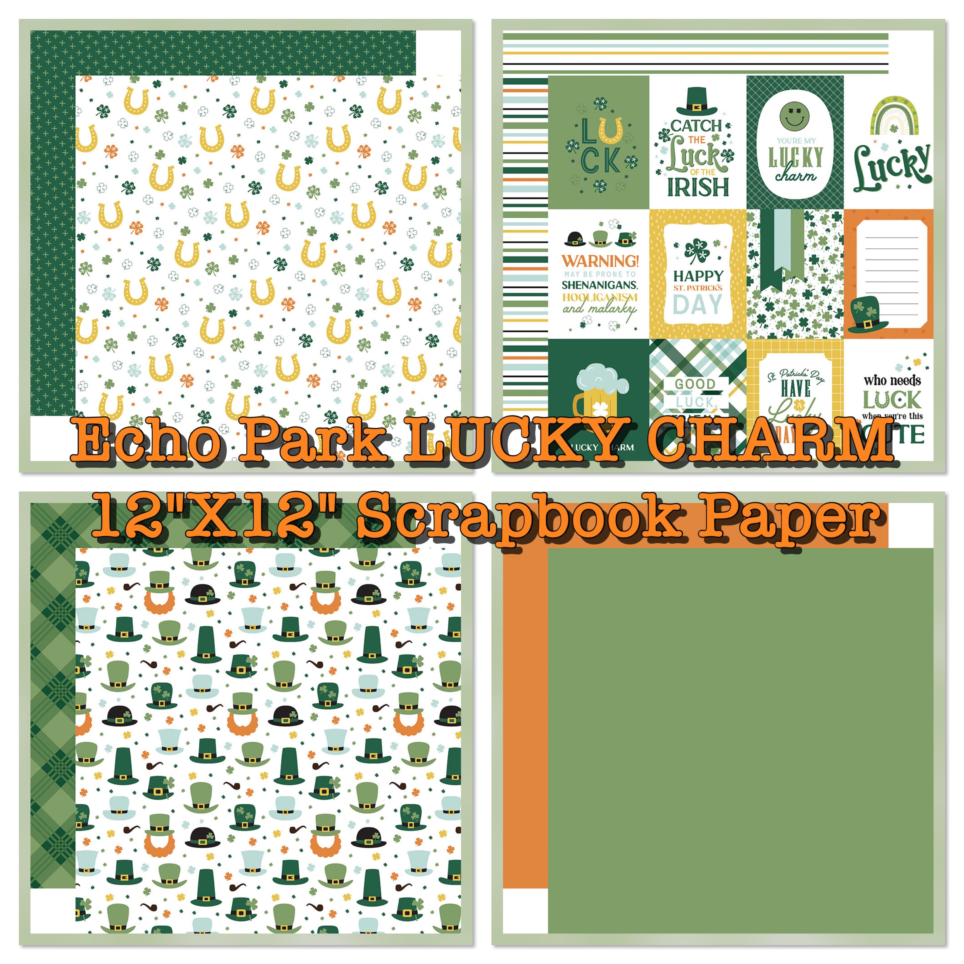 Echo Park LUCKY CHARM 12"X12" Scrapbook Paper