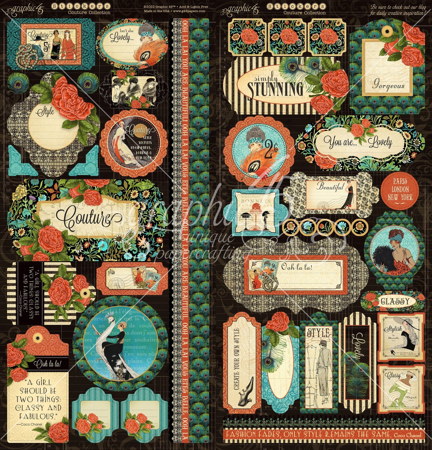 Graphic 45 COUTURE DELUXE COLLECTOR’S EDITION 12”X12” Scrapbook Set